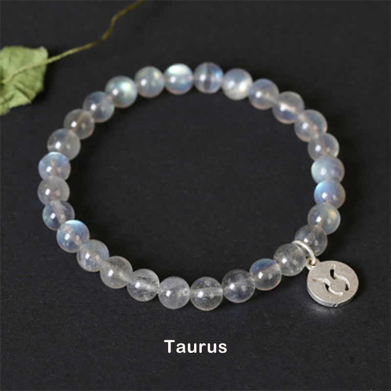 12 Constellations of the Zodiac Moonstone Charming Bracelet - Image 8