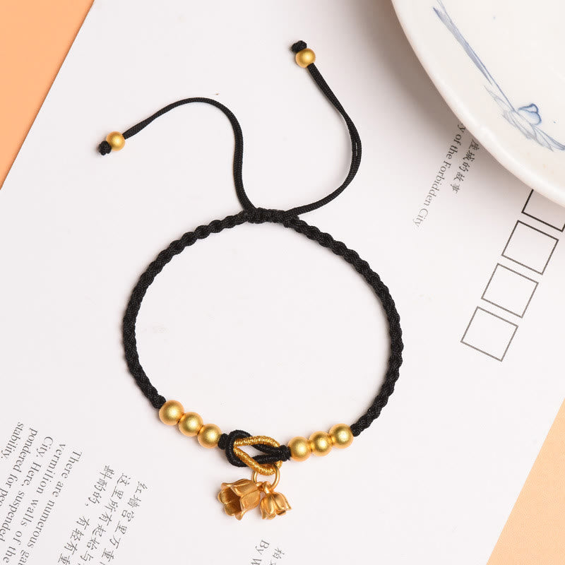 Handcrafted Lily Of The Valley Flower Charm Design Luck Protection Braided Bracelet - Image 9