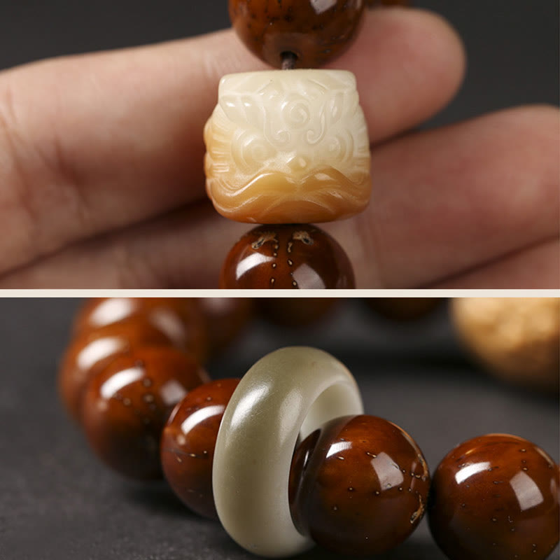 Purple Bodhi Seed Dancing Lion Wisdom Bracelet - Image 4