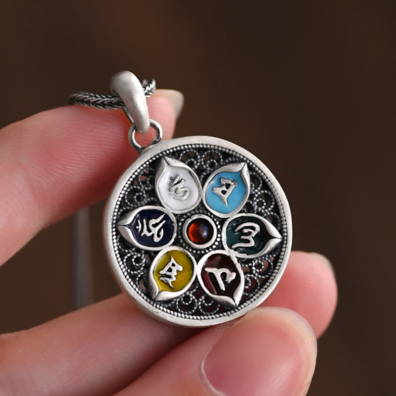 Tibetan Om Mani Padme Hum Purity Necklace Pendant - Image 4