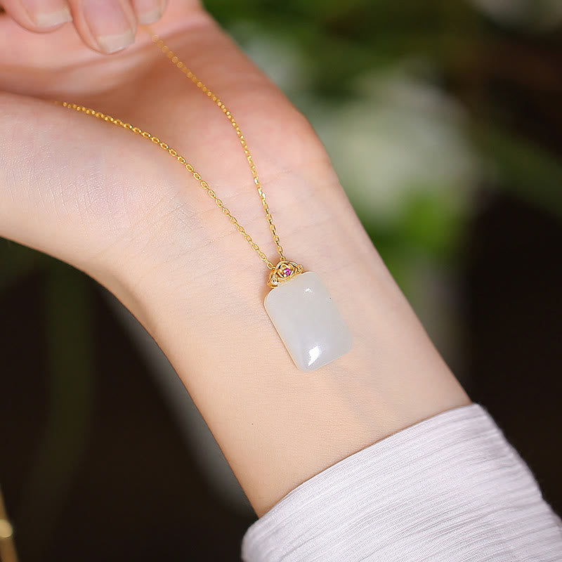 925 Sterling Silver Natural Hetian Jade Cyan Jade Luck Laughing Buddha Butterfly Necklace Pendant - Image 17