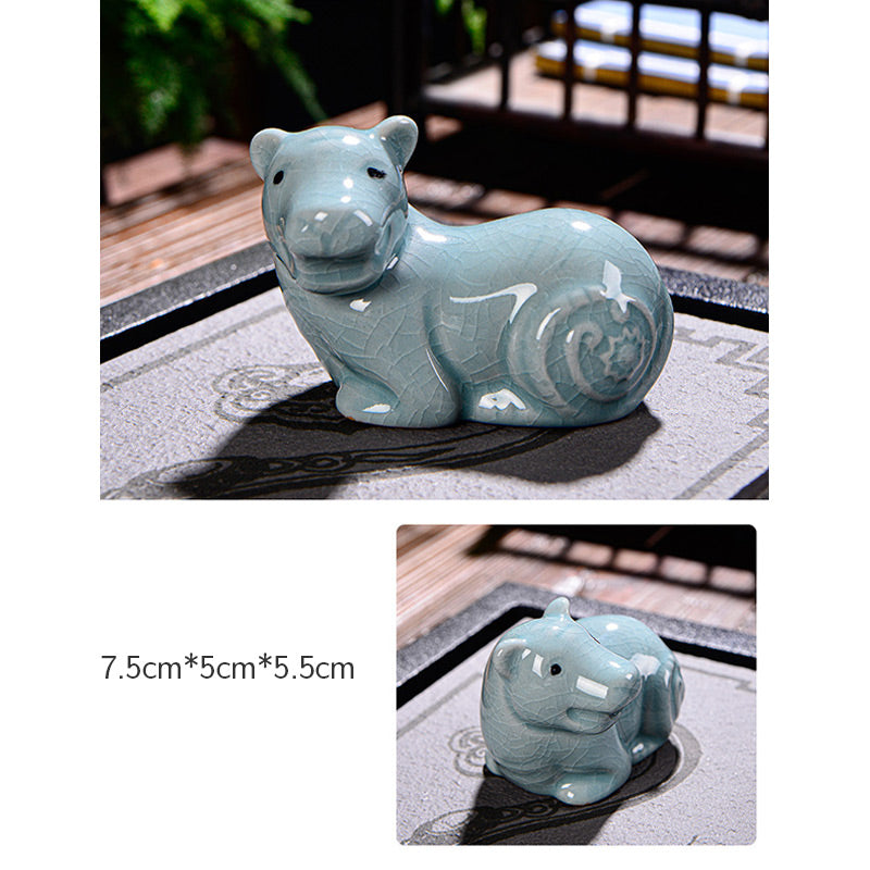 Chinese Zodiac Wealth Ceramic Tea Pet Home Figurine Decoration - Image 10