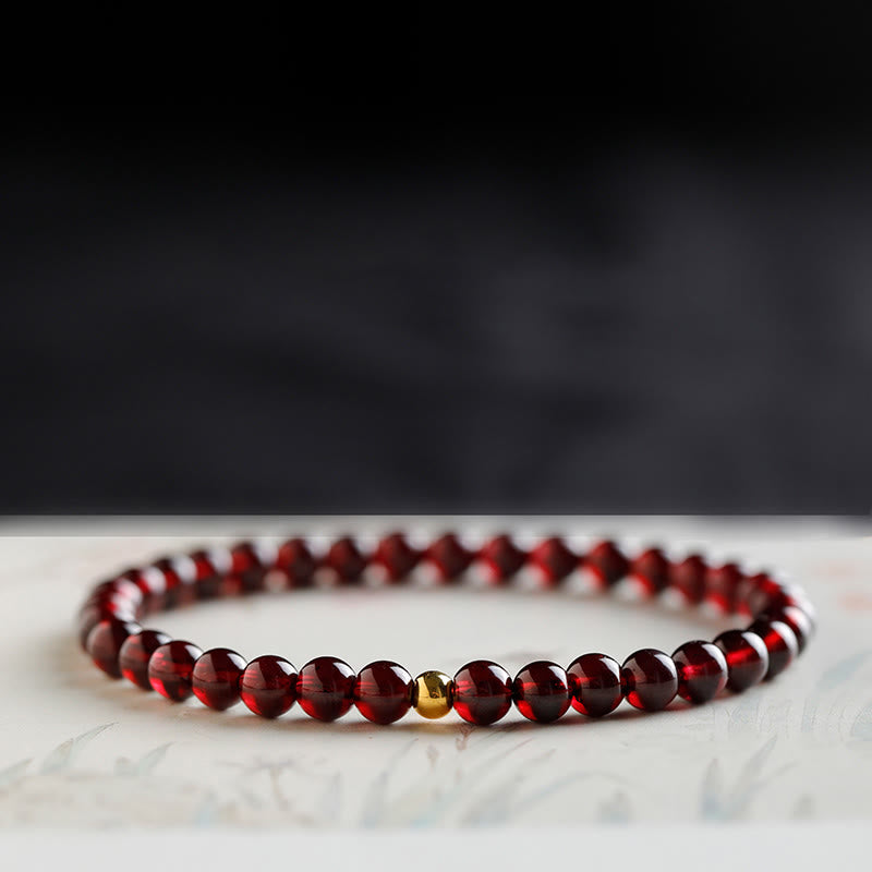 999 Gold Koi Fish Natural Garnet Protection Bracelet - Image 11