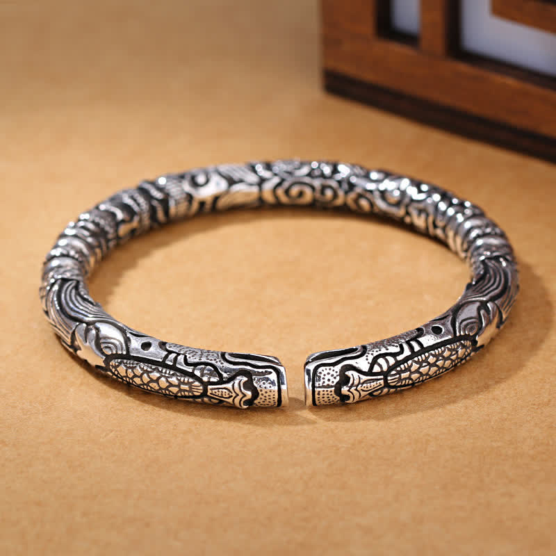 Dragon Head Carved Luck Bracelet Bangle - Image 6