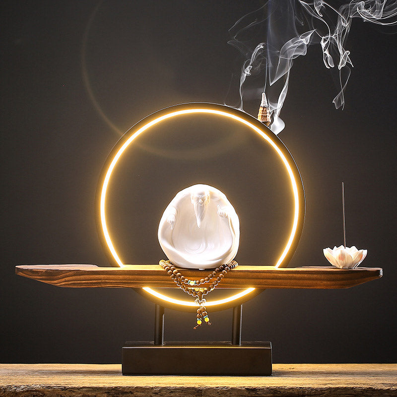 Buddha Avalokitesvara Ceramic Lotus Relaxation Incense Burner Decoration - Image 23