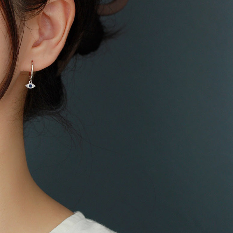 925 Sterling Silver Evil Eye Blessing Protection Stud Earrings - Image 6