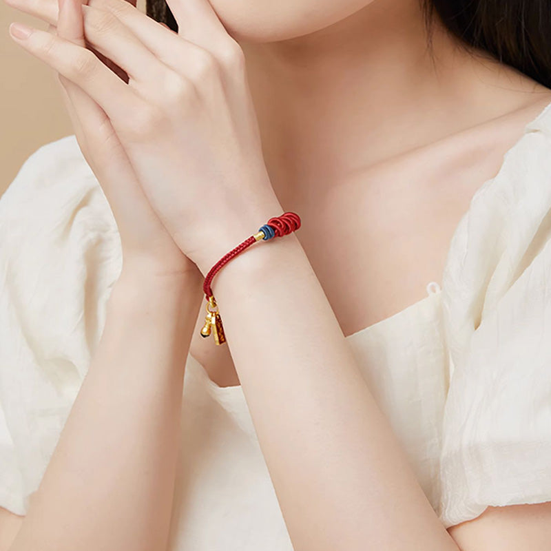 925 Sterling Silver Koi Fish Charm Wealth Success Braided Bracelet - Image 8