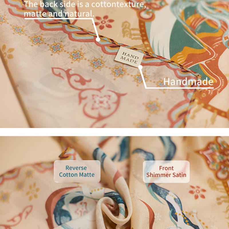 Dunhuang Riyue Mountain 100% Mulberry Silk Scarf Dunhuang Shawl - Image 8