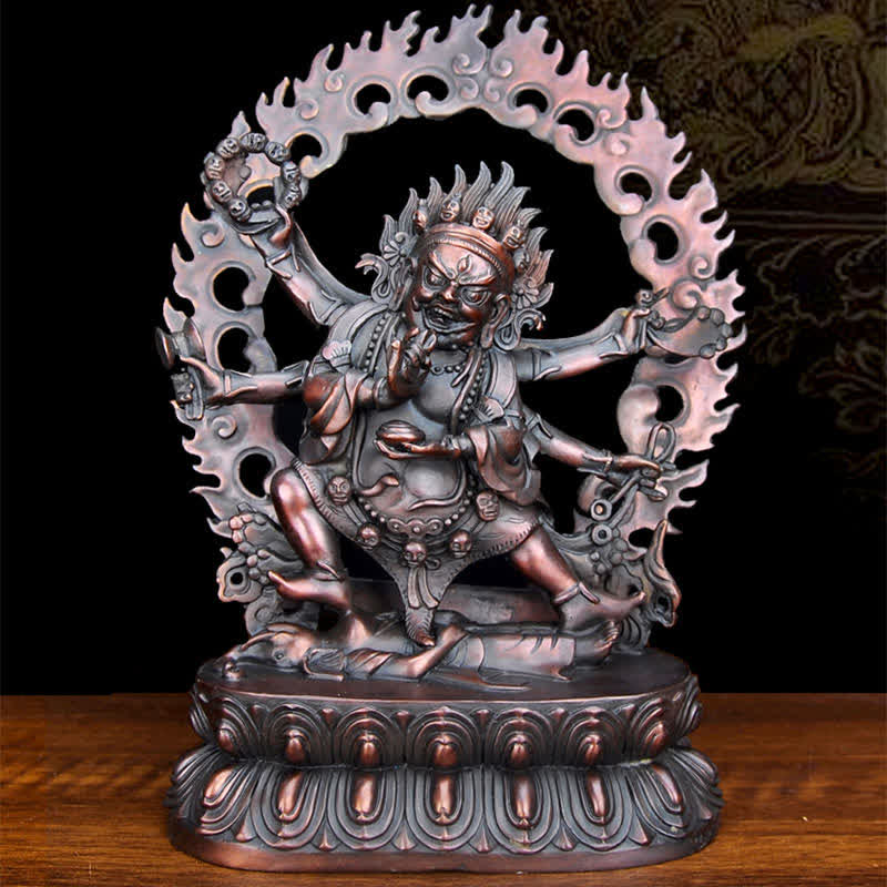 Tibet Mahakala Bodhisattva Figurine Compassion Copper Statue Decoration - Image 5