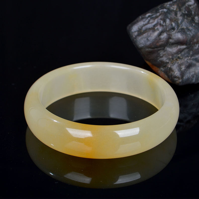 Natural Golden Silk Jade Luck Wealth Bracelet Bangle - Image 3
