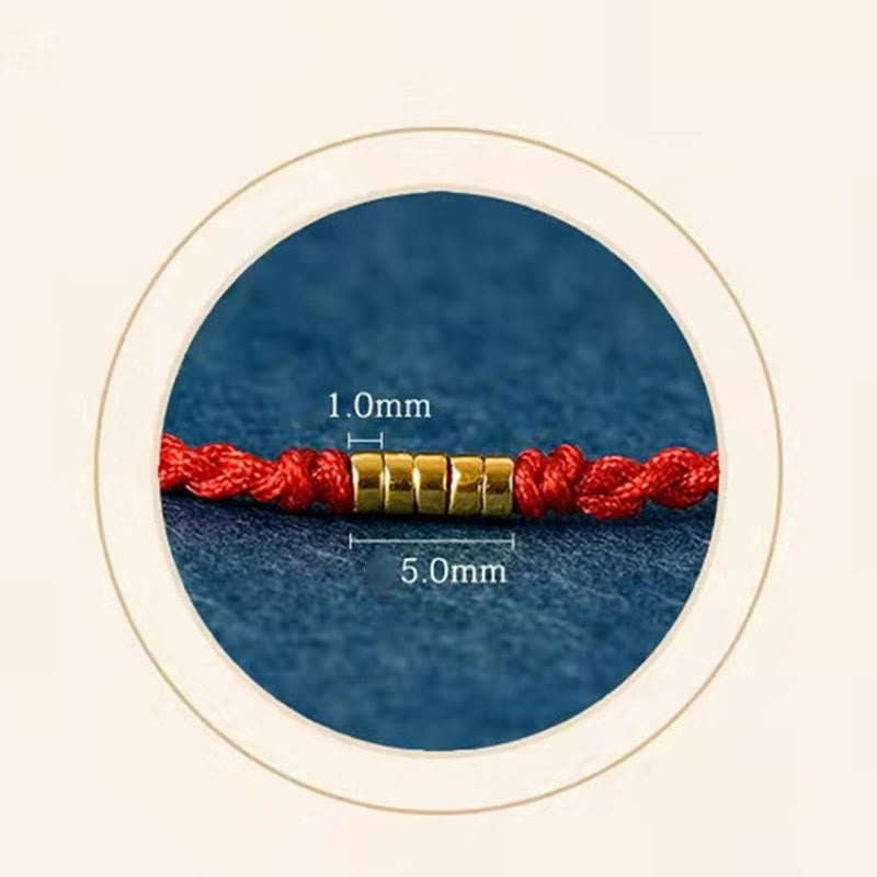 925 Sterling Silver Lucky Golden Bead Braided String Bracelet Anklet - Image 15