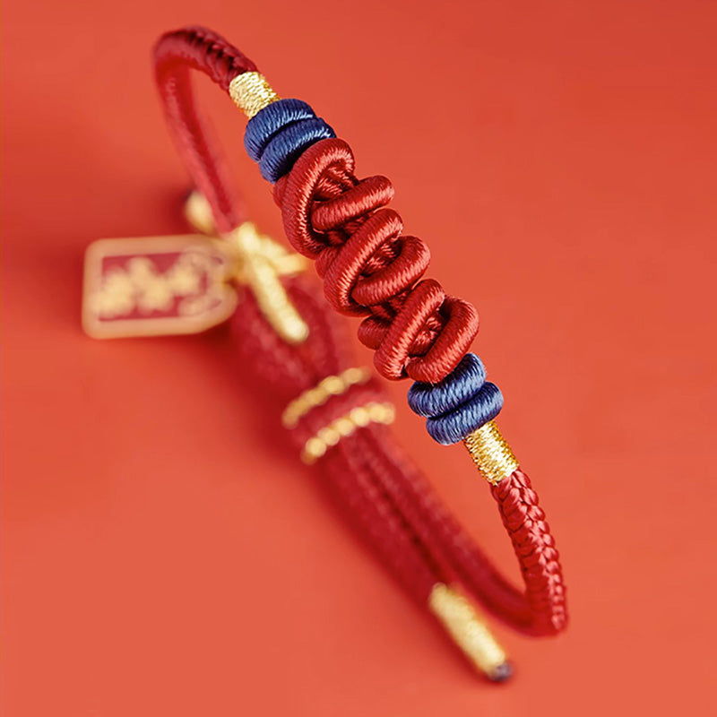 925 Sterling Silver Koi Fish Charm Wealth Success Braided Bracelet - Image 3