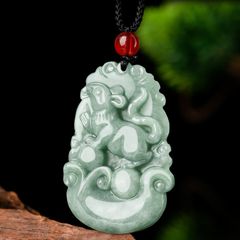 Natural Green Jade 12 Chinese Zodiac Luck Prosperity Necklace Pendant - Image 4