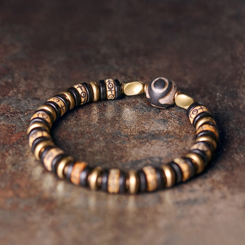 Tibetan Bone Beads Ebony Wood Strength Bracelet - Image 6