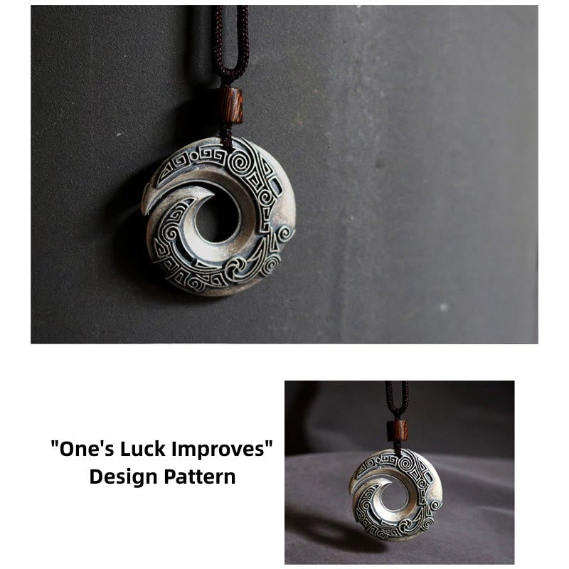 One's Luck Improves Design Pattern Copper Luck Necklace Pendant - Image 5