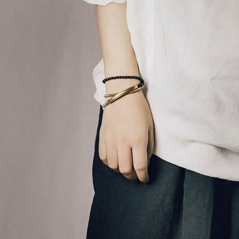 Tibetan Various Agate Stone Copper Protection Triple Wrap Bracelet - Image 10