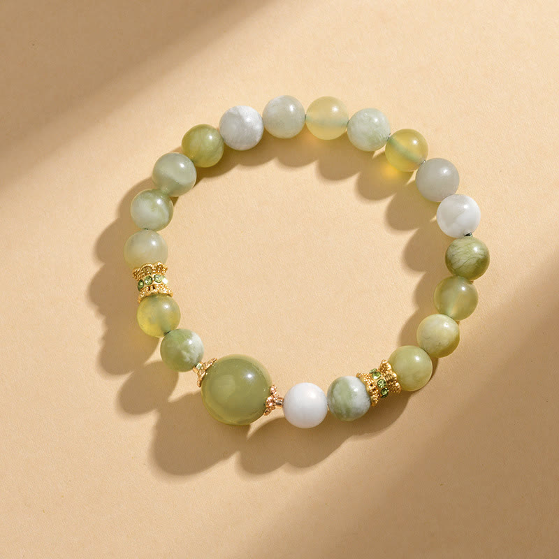 Green Grape Color Jade Abundance Bracelet - Image 6