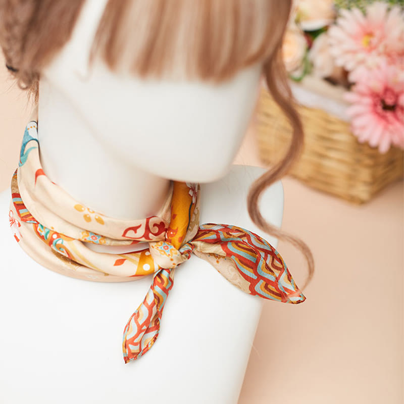 Dunhuang Riyue Mountain 100% Mulberry Silk Scarf Dunhuang Shawl - Image 12