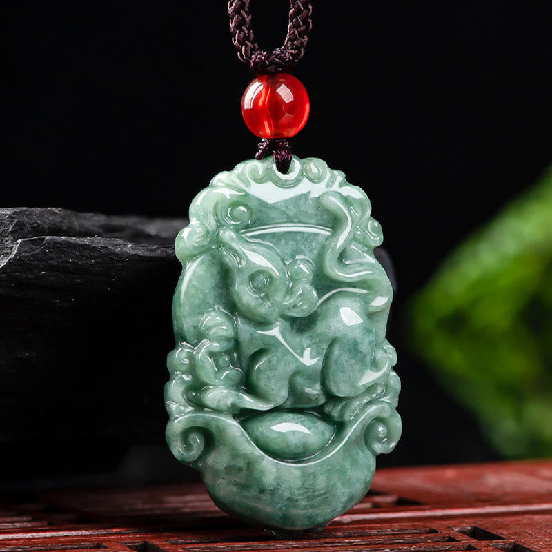 Natural Jade 12 Chinese Zodiac Prosperity Necklace Pendant - Image 10