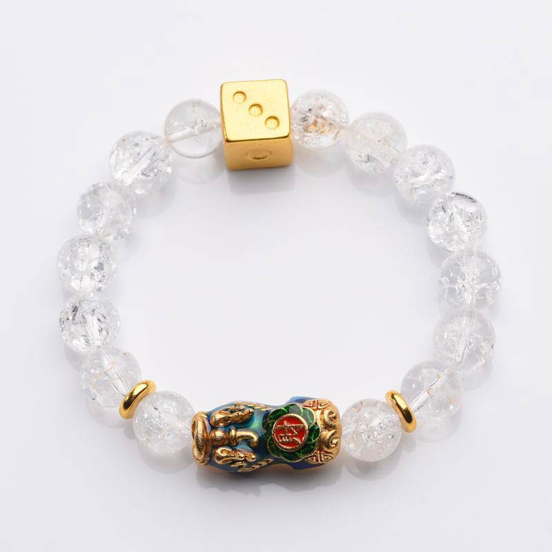 Color-Changing Pixiu White Crystal Dice Wealth Bracelet - Image 6