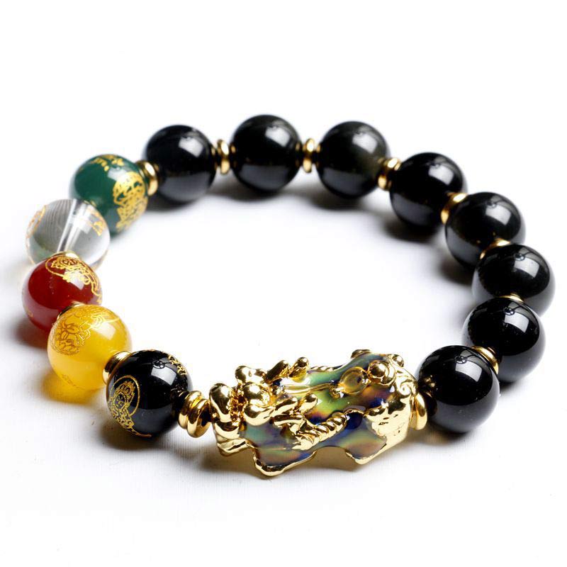Color-Changing Pixiu Obsidian Wealth Bracelet