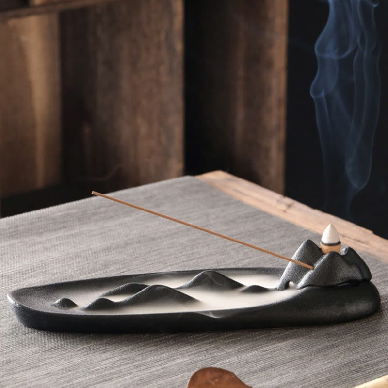 Double Koi Fish Mountain Healing Ceramic Stick Incense Burner Decoration - Image 13