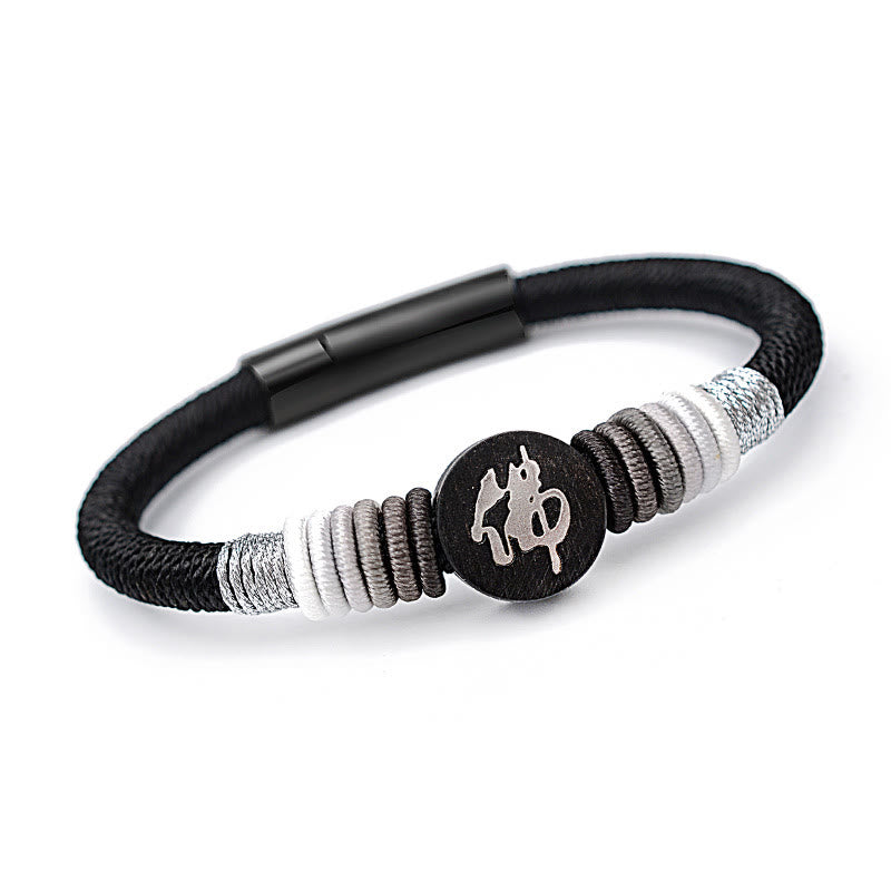 Buddha Character Ebony Handcrafted Rope Bracelet - Image 17