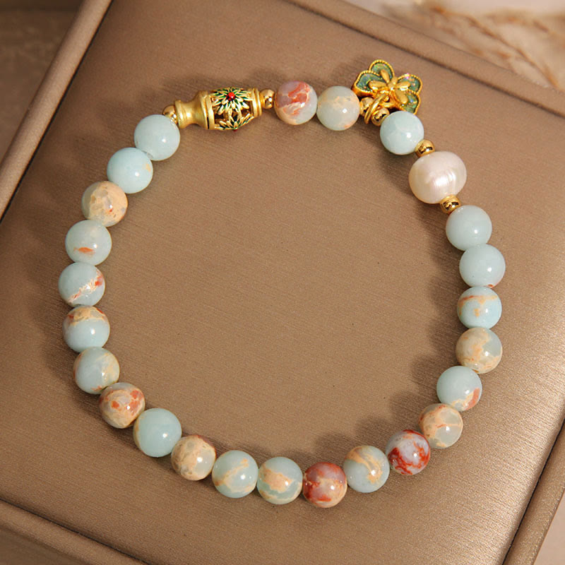 Shoushan Stone Pearl Butterfly Wealth Bracelet - Image 7