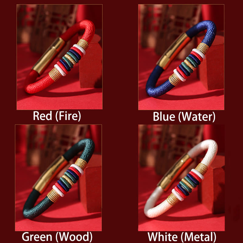 Tibetan Handmade Colorful King Kong Knot Five Elements Luck Braid String Bracelet - Image 24