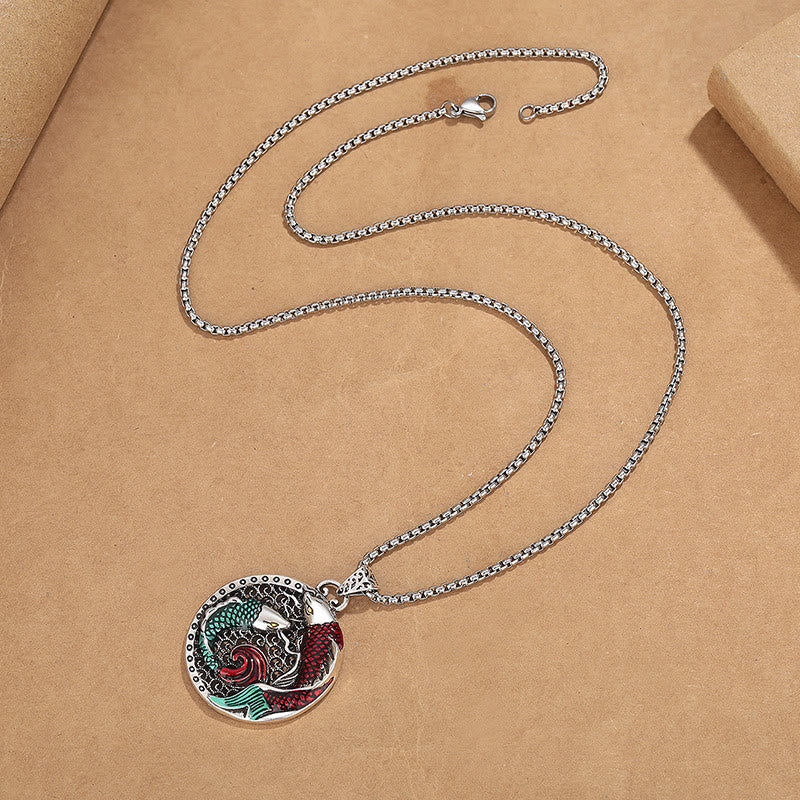 Tibetan Copper Koi Fish Healing Necklace - Image 4