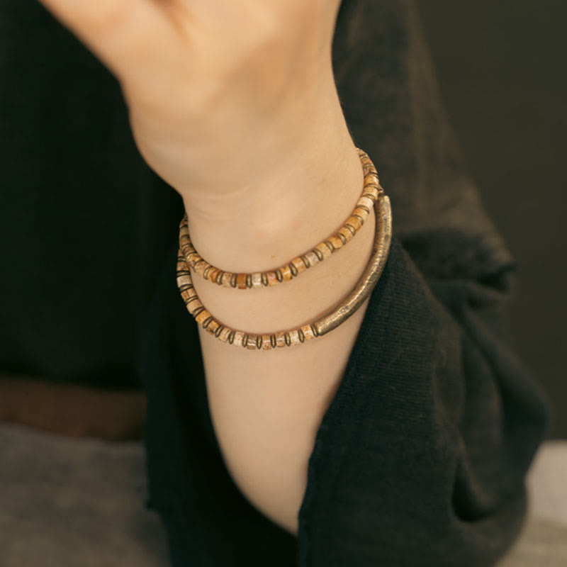 Sodalite Picture Jasper Green Point Stone Harmony Wisdom Bracelet - Image 3