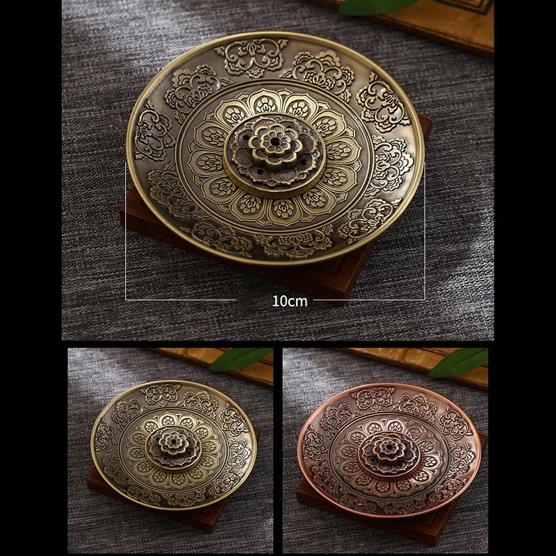 Lotus Dragon Phoenix Eight Auspicious Symbols Zinc Alloy Incense Stick Holder Healing Incense Burner Decoration - Image 5