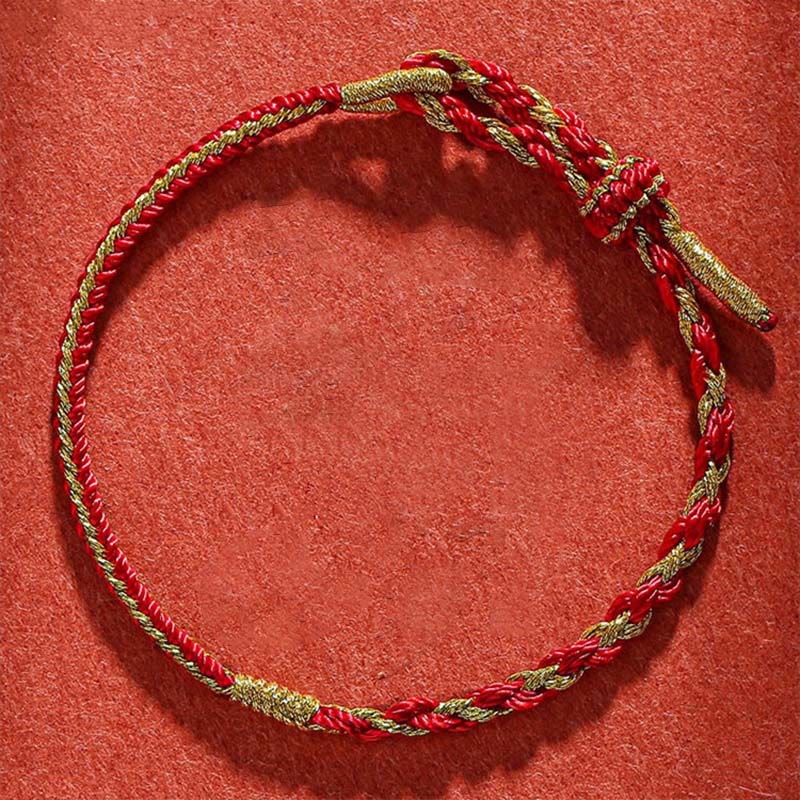 Handmade Chinese Zodiac Rabbit Rooster Rat Horse Dragon Protection Braid String Bracelet