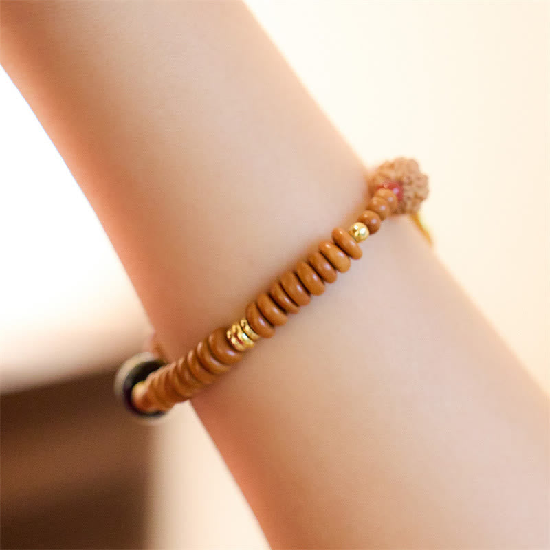 Tibetan Bodhi Seed Black Onyx Smoky Quartz Om Mani Padme Hum Fu Character Wealth Bracelet - Image 5