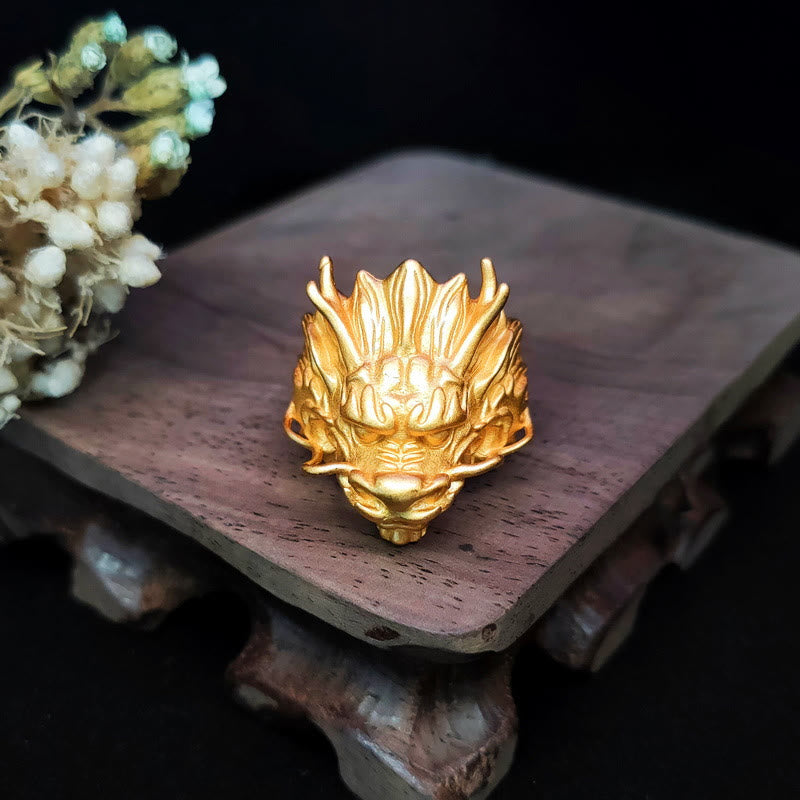 Golden Dragon Luck Protection Ring