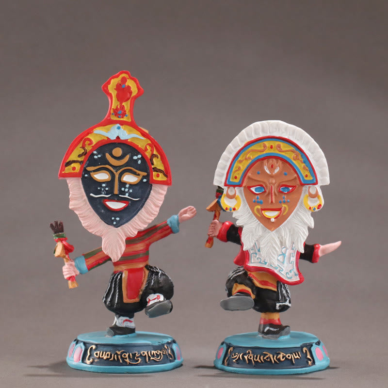 Tibetan Opera Face Mask Puppet Home Office Car Decoration Ornament - Image 4
