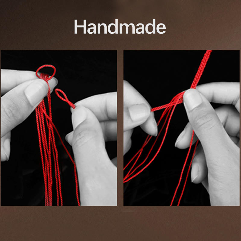 999 Gold Lucky Bead Eight Thread Peace Knot Red Rope Bracelet - Image 11