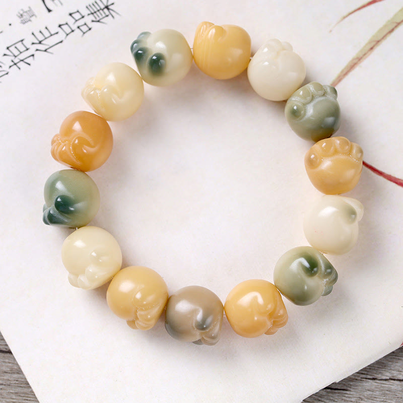 Multilayered Bodhi Seed Cute Cat Paw Calm Harmony Bracelet - Image 2