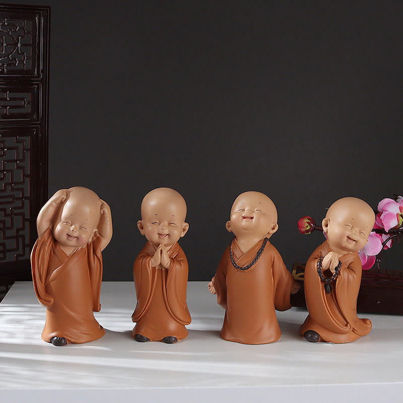 Small Mini Meditation Praying Monk Serenity Resin Home Decoration - Image 26