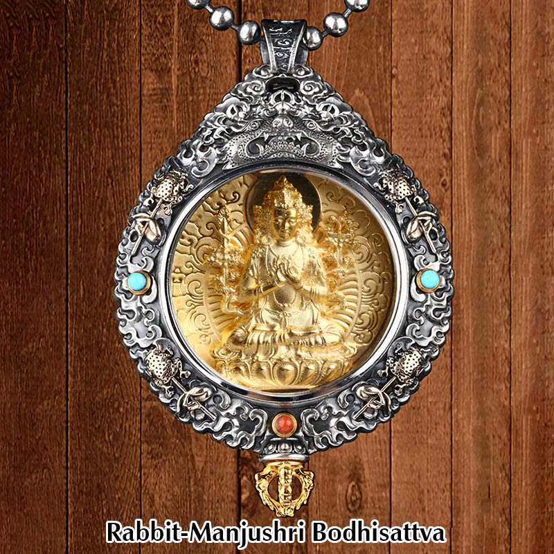 Chinese Zodiac Natal Buddha Thangka Nine Palaces Eight Diagrams Wealth Rotatable Necklace Pendant - Image 6