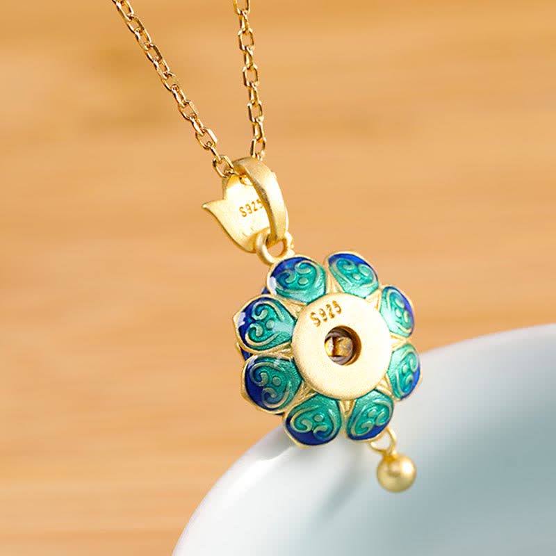 925 Sterling Silver Tibet Lotus Prayer Wheel Red Agate Enlightenment Necklace Pendant - Image 4