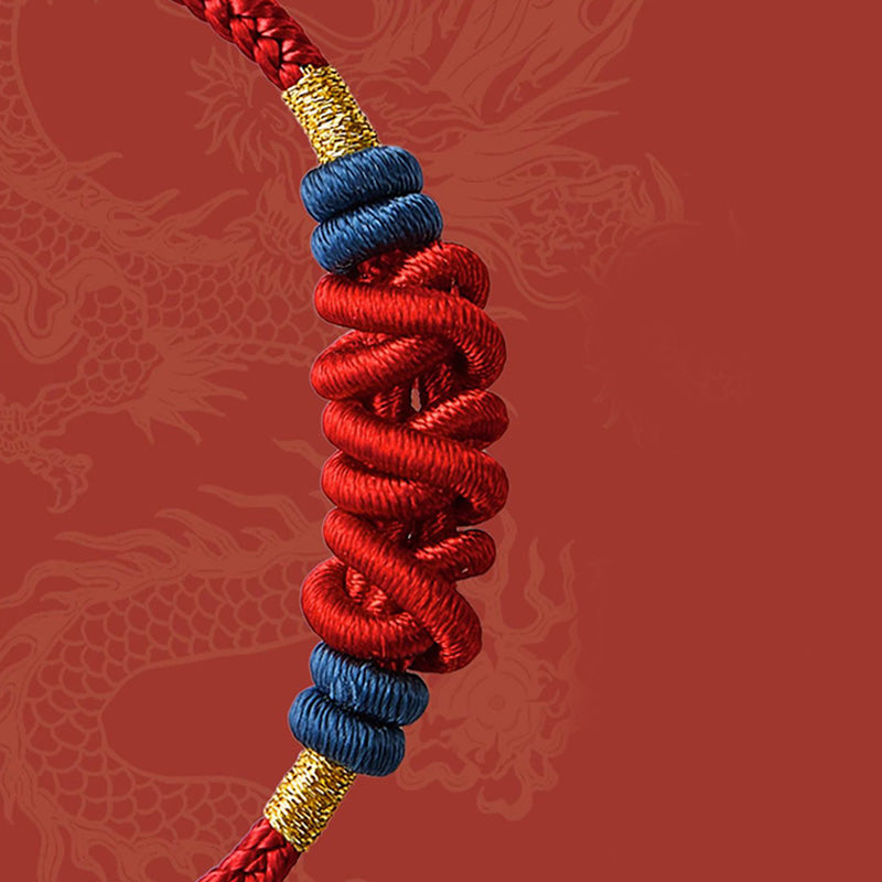 925 Sterling Silver Koi Fish Charm Wealth Success Braided Bracelet - Image 5