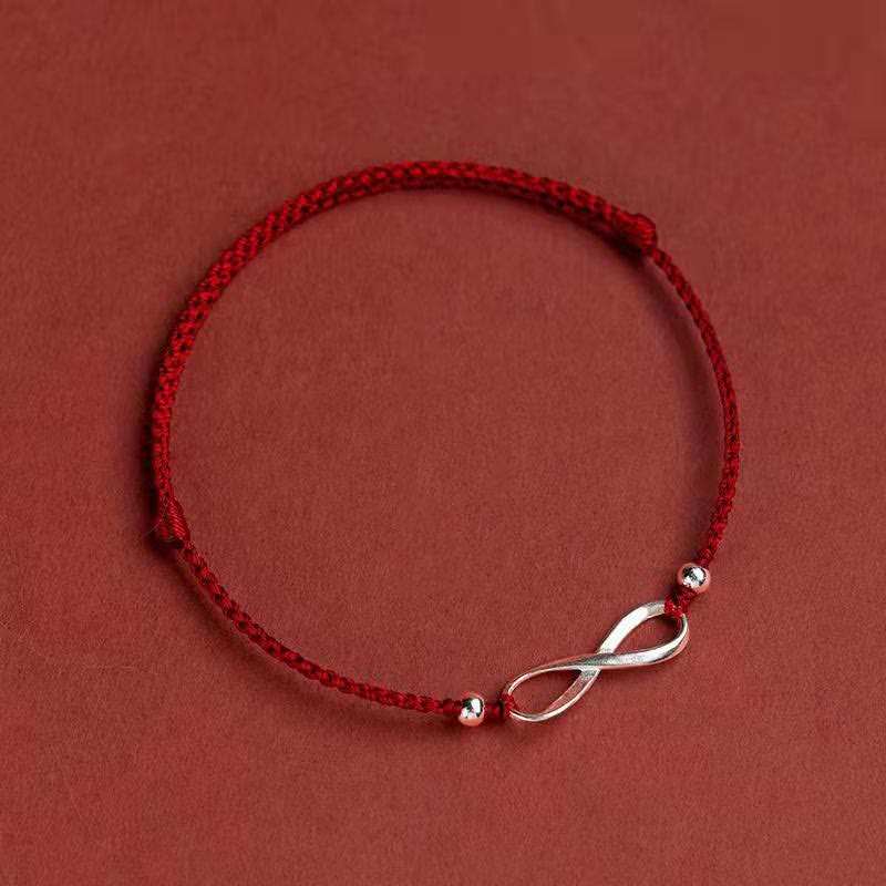 925 Sterling Silver Endless Knot Protection Luck Red String Bracelet Anklet - Image 14