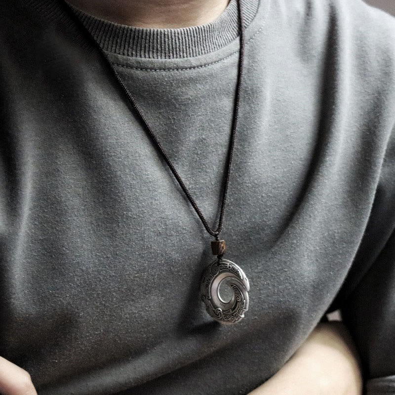 One's Luck Improves Design Pattern Copper Luck Necklace Pendant - Image 4