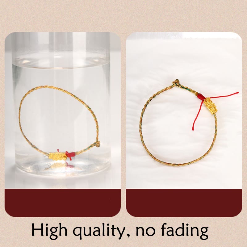 Year of the Dragon Handmade Colorful Dragon Carved Success Braided Bracelet - Image 13