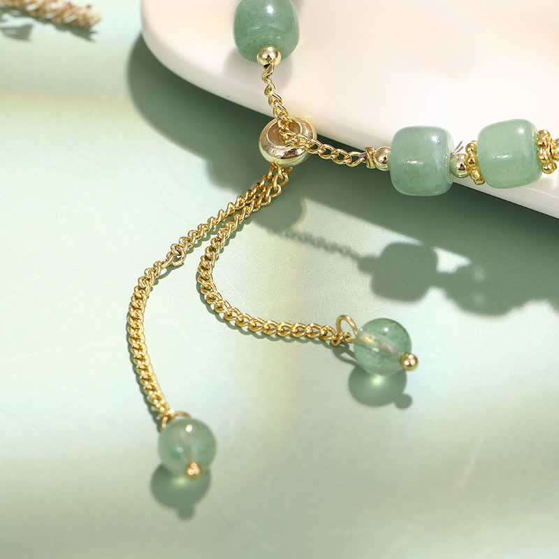 Year of the Rabbit Natural Green Aventurine Luck Bead Bracelet - Image 5