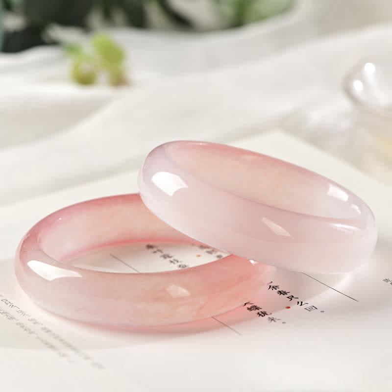 Pink Golden Silk Jade Wealth Bracelet Bangle - Image 9