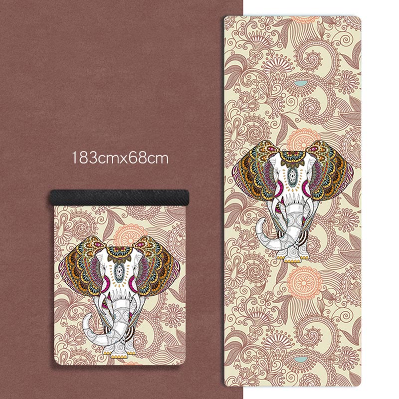 Tibetan Mandala Elephant Lotus Koi Fish Mindful Natural Rubber Yoga Mat Decoration - Image 3