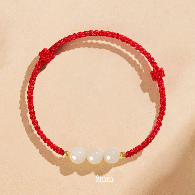 Handcrafted Round Jade Lucky Bead Prosperity Braided Bracelet - Image 26