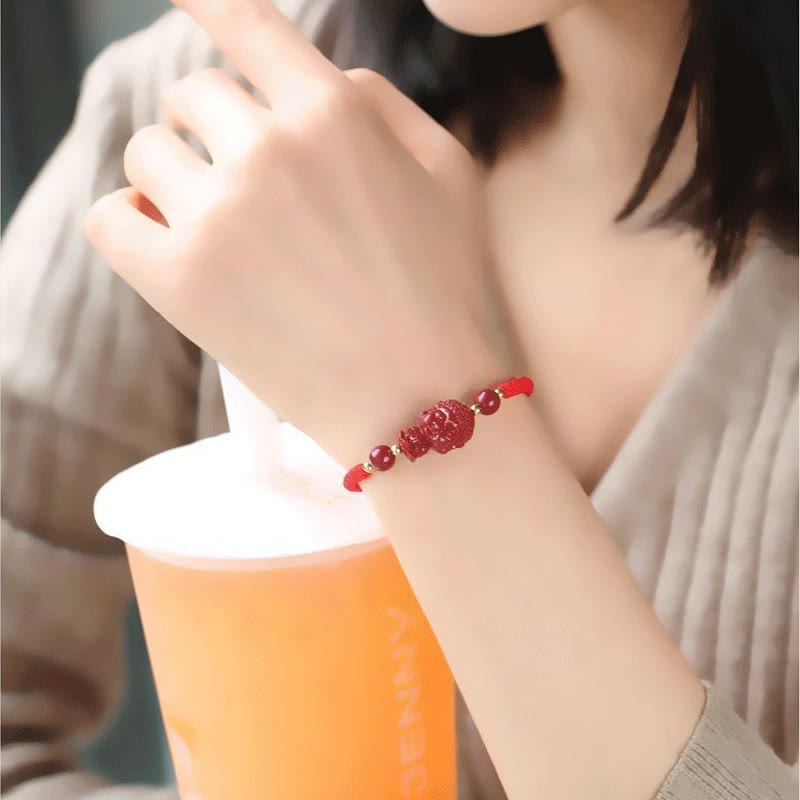 Chinese Zodiac Natal Buddha Cinnabar Amulet Blessing String Bracelet - Image 18